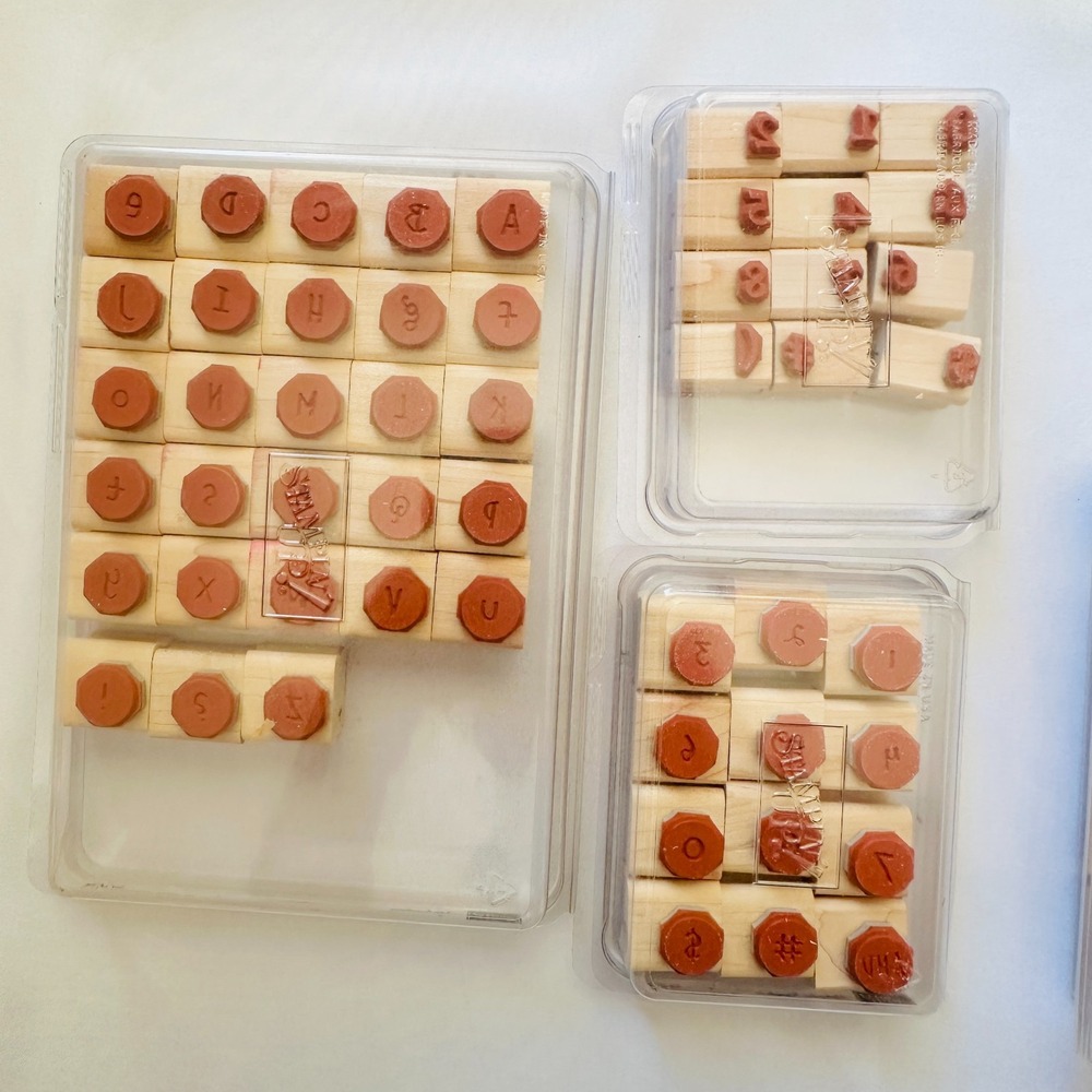 Stampin' Up! Rubber Stamp Sets Lot of 7 Alphabets Numbers Floral Tags - Picture 4 of 5